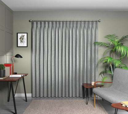 Sonnet Graphite Double Pleat Curtain