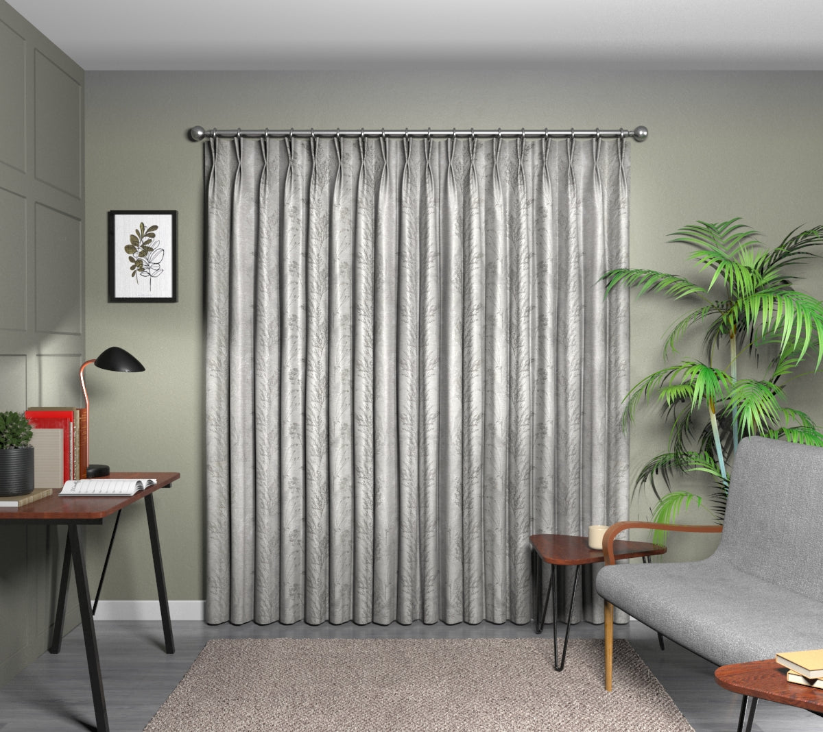 Keshiki Fawn Double Pleat Curtain