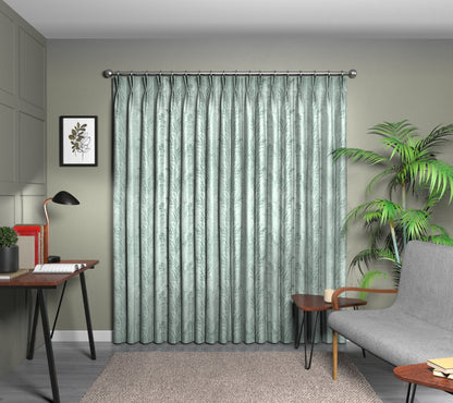 Keshiki Teal Double Pleat Curtain