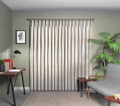Raphael Vanilla Double Pleat Curtain