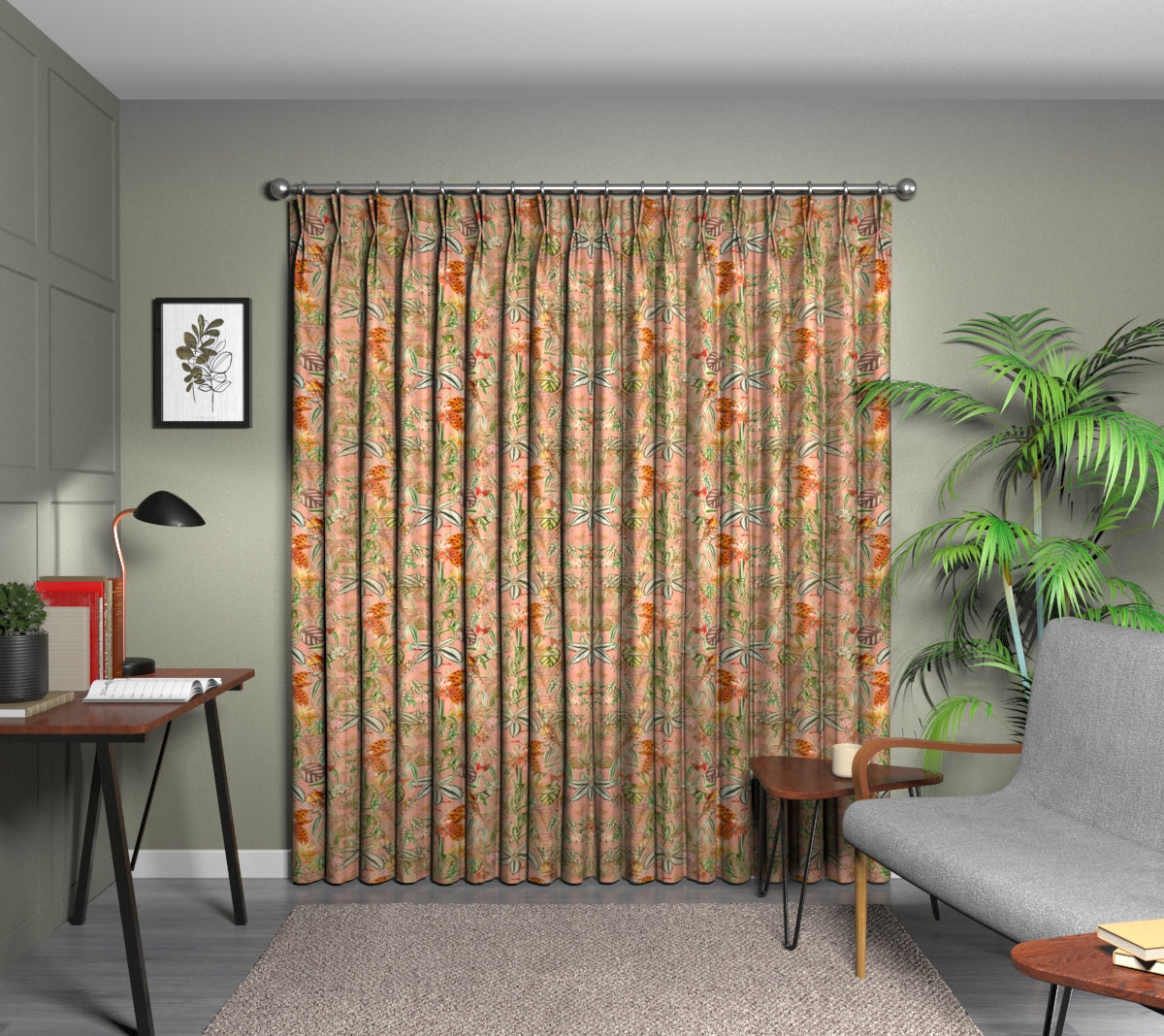 Barbados Shell Double Pleat Curtain