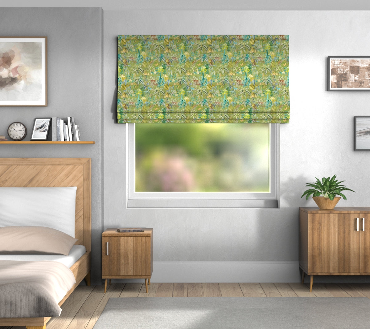 Barbados Palm Roman Blind