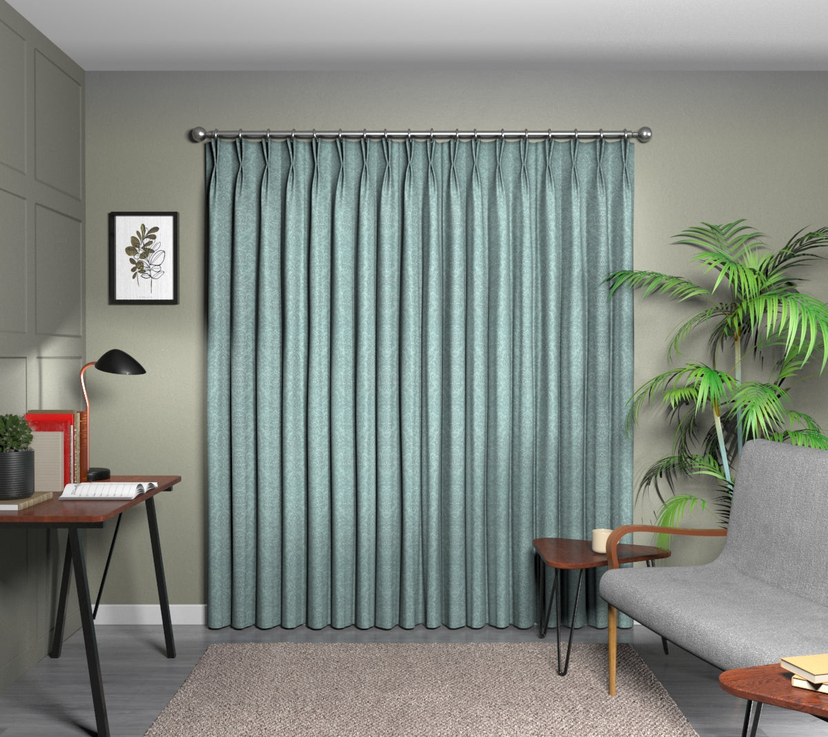 Hartfield Porcelain Double Pleat Curtain