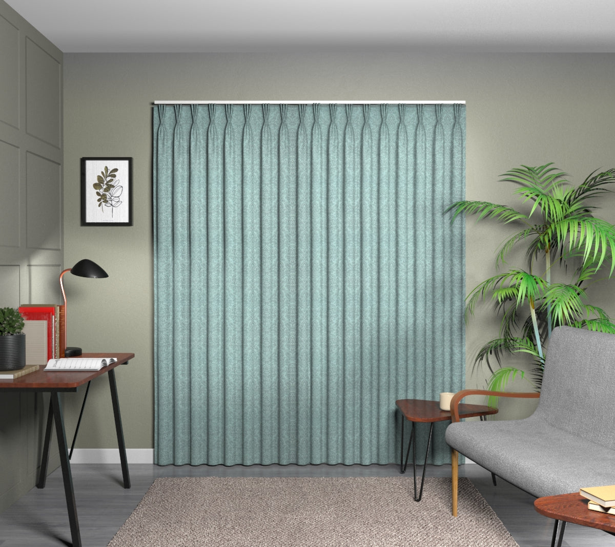 Hartfield Porcelain Triple Pleat Curtain