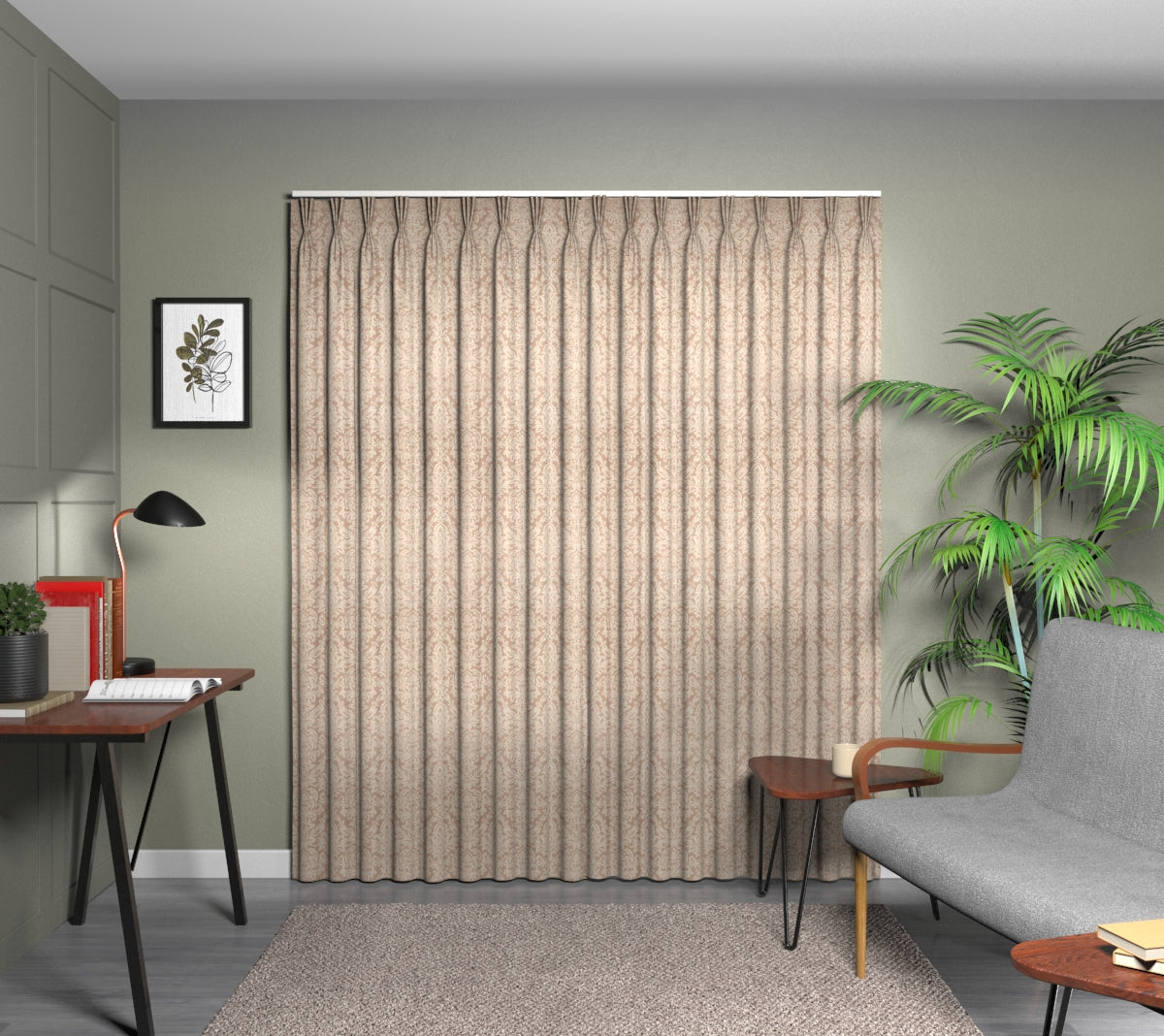 Hartfield Nude Triple Pleat Curtain