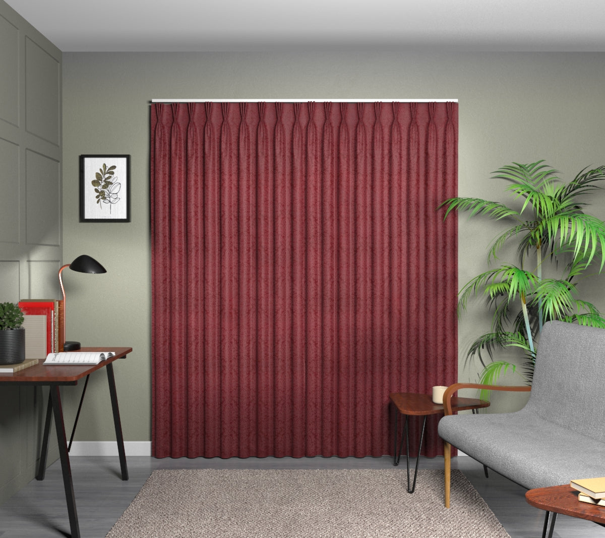 Hartfield Ruby Triple Pleat Curtain