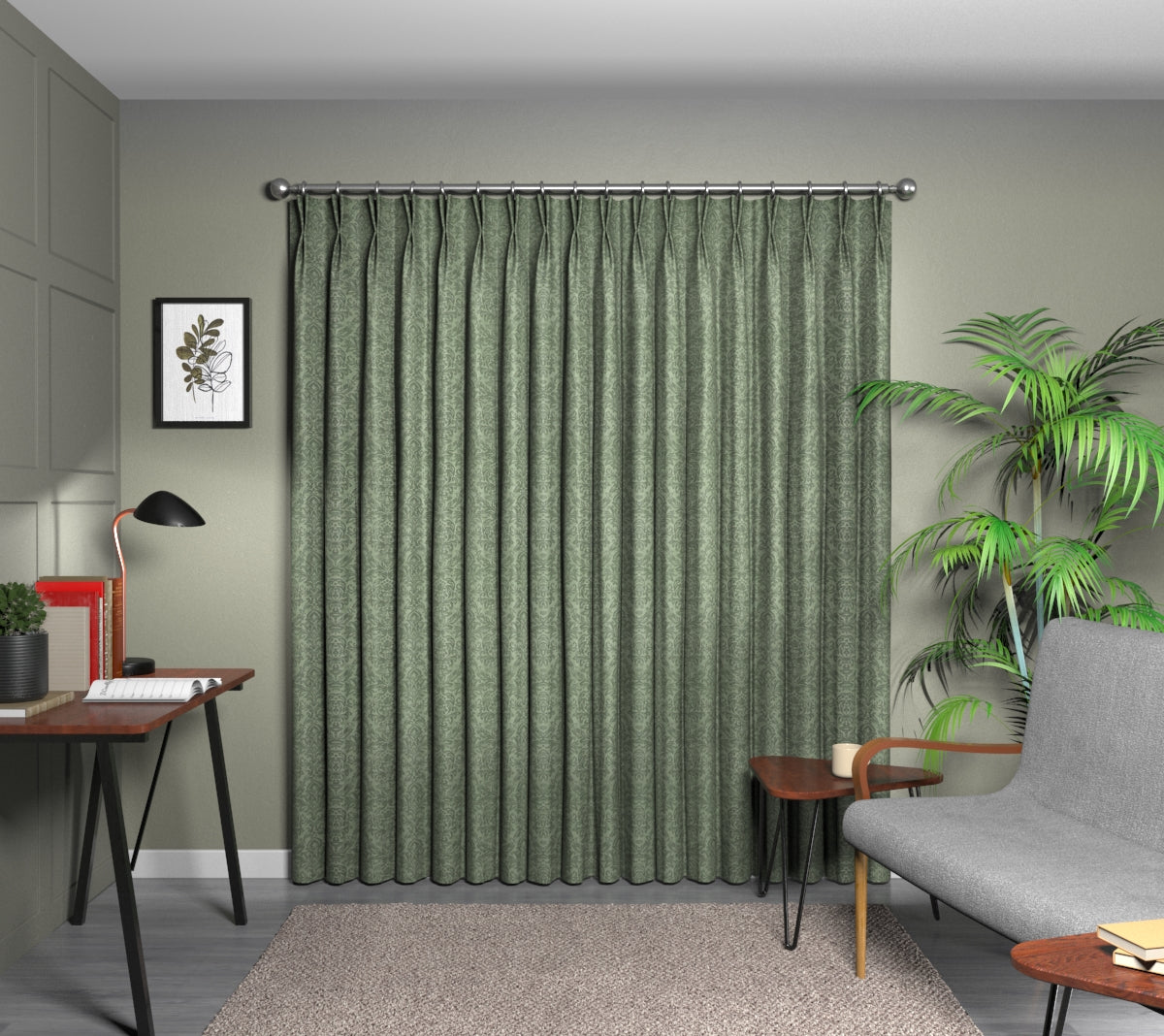 Hartfield Laurel Double Pleat Curtain