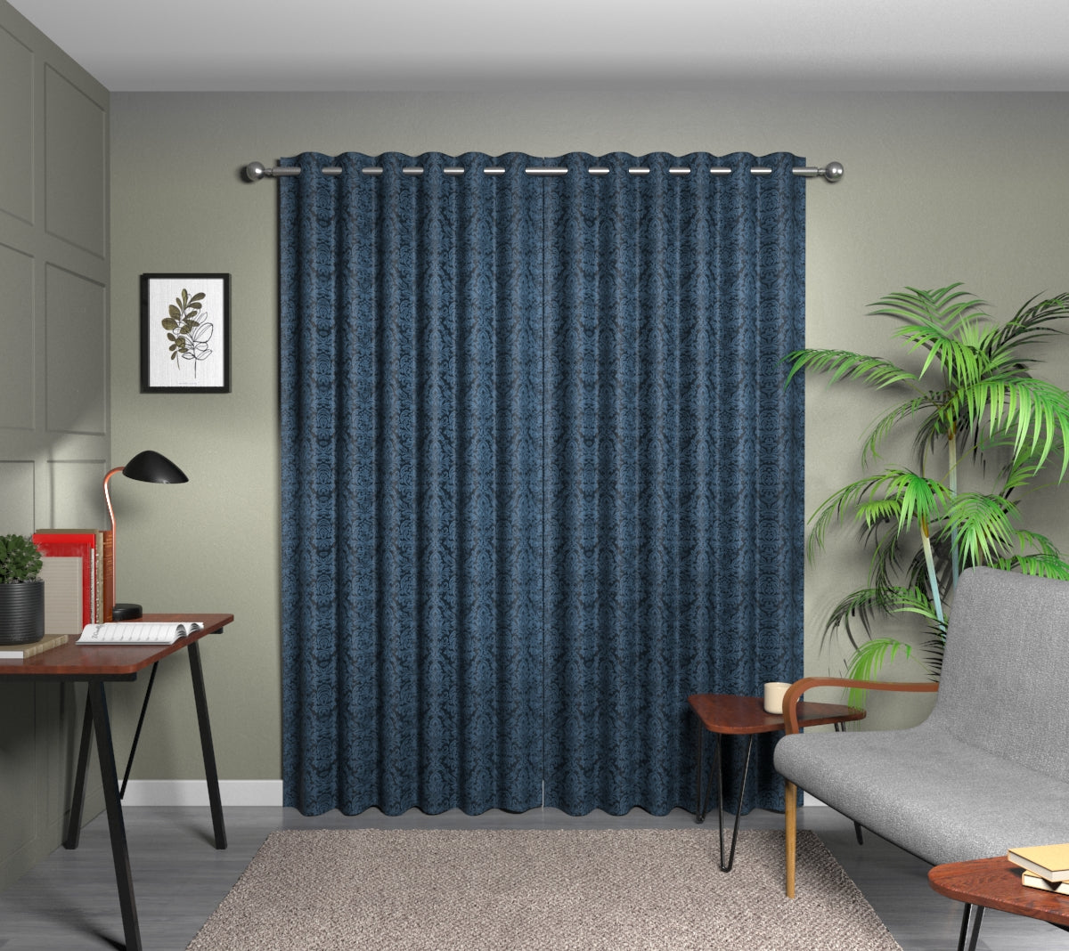 Hartfield Sapphire Eyelet Curtain
