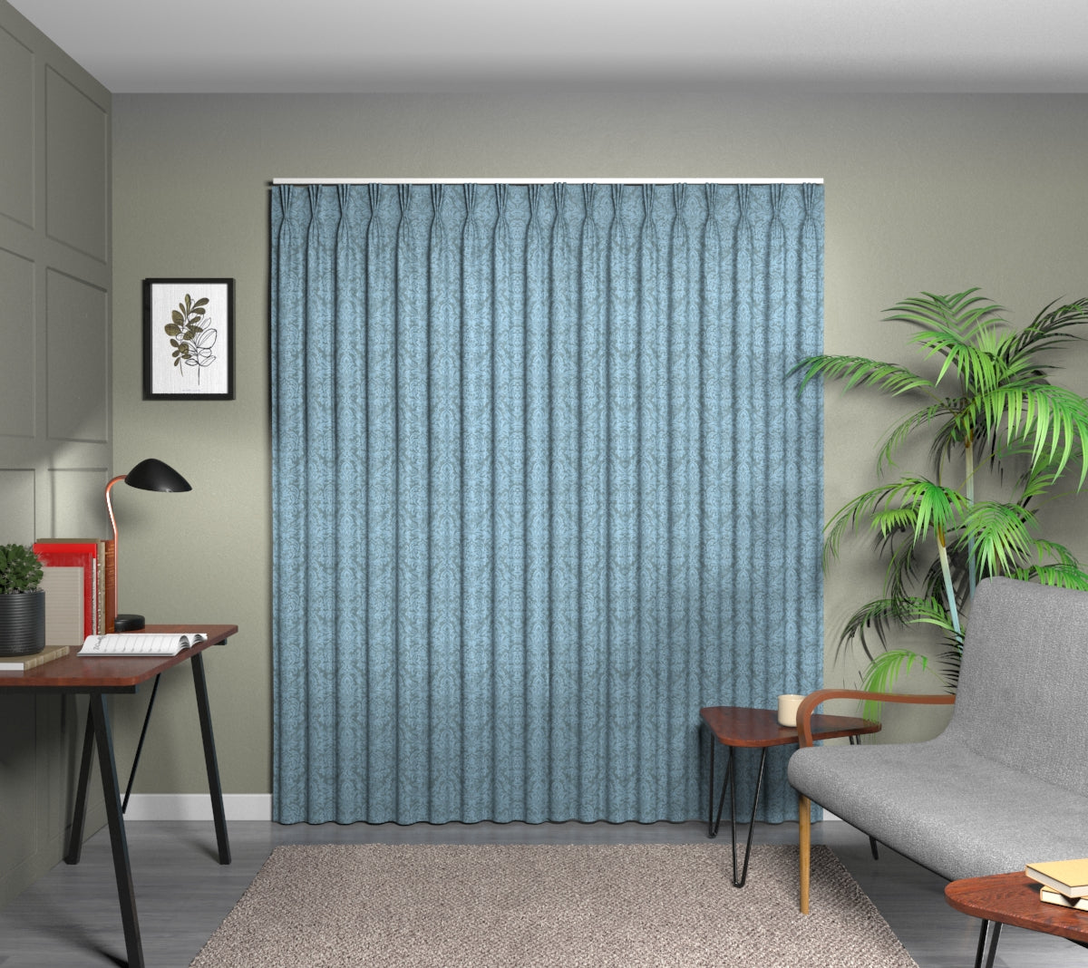 Hartfield Bluebell Triple Pleat Curtain