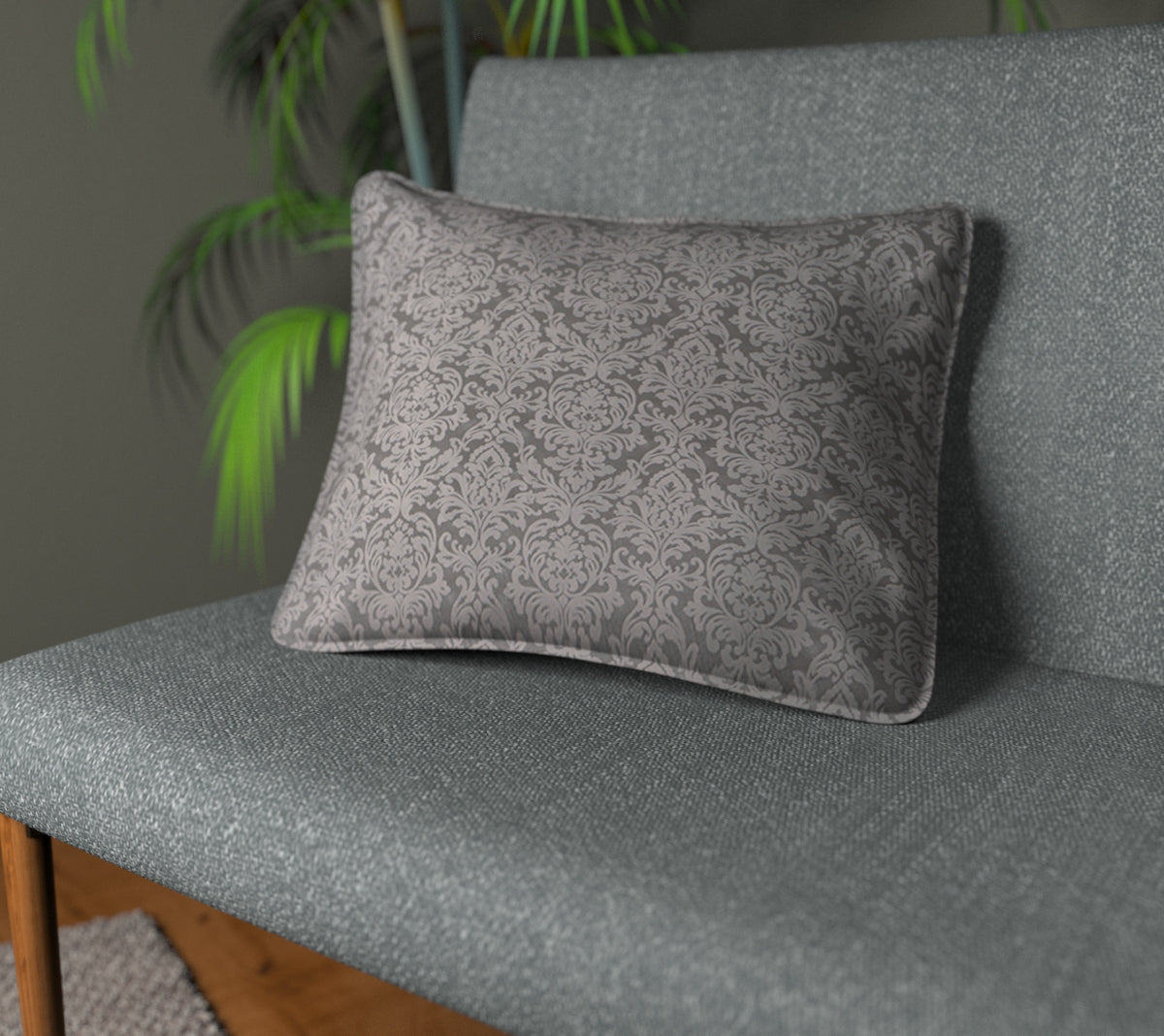 Hartfield Pewter Piped Cushion
