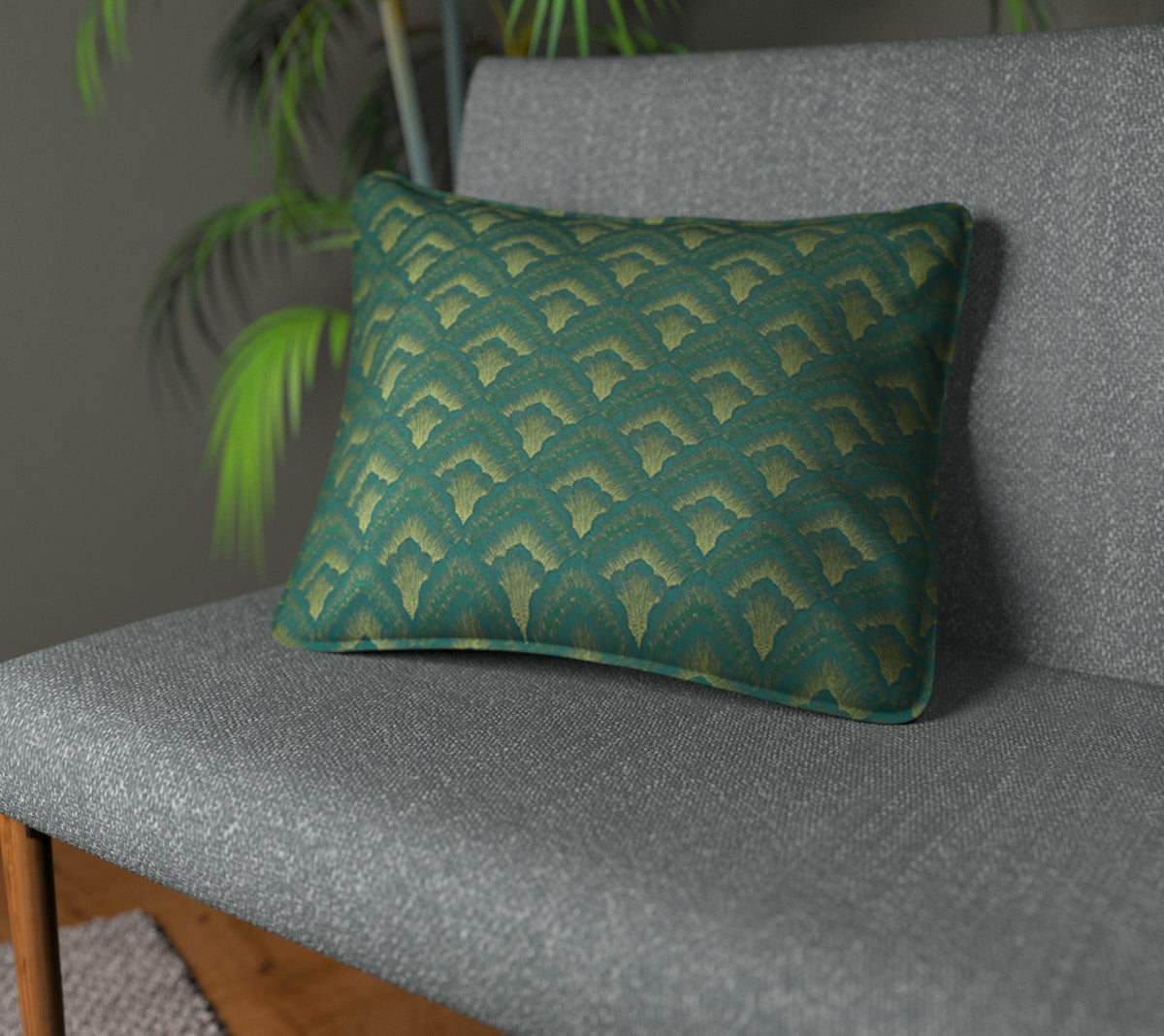 Assam Rainforest Piped Cushion
