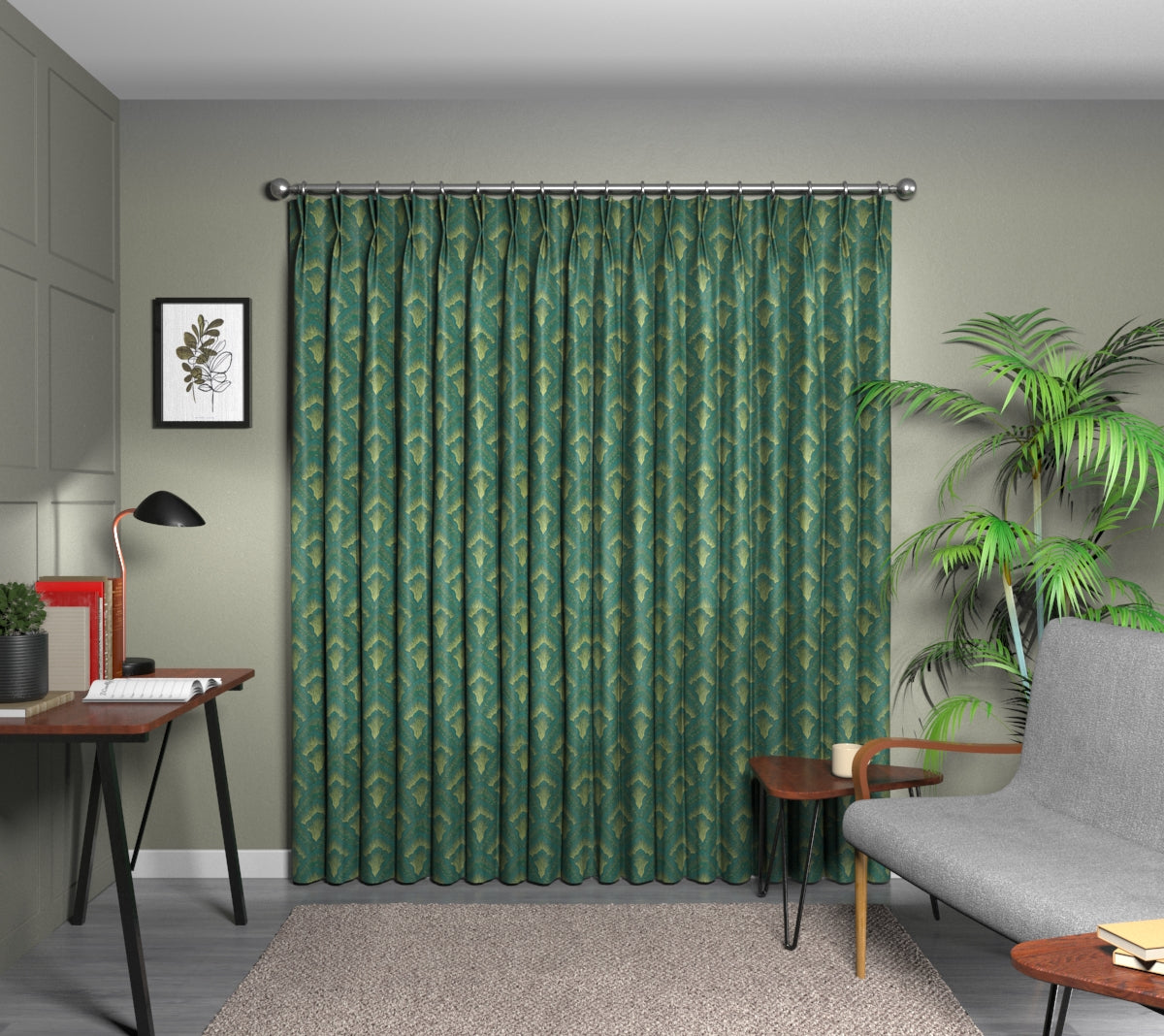 Assam Rainforest Double Pleat Curtain