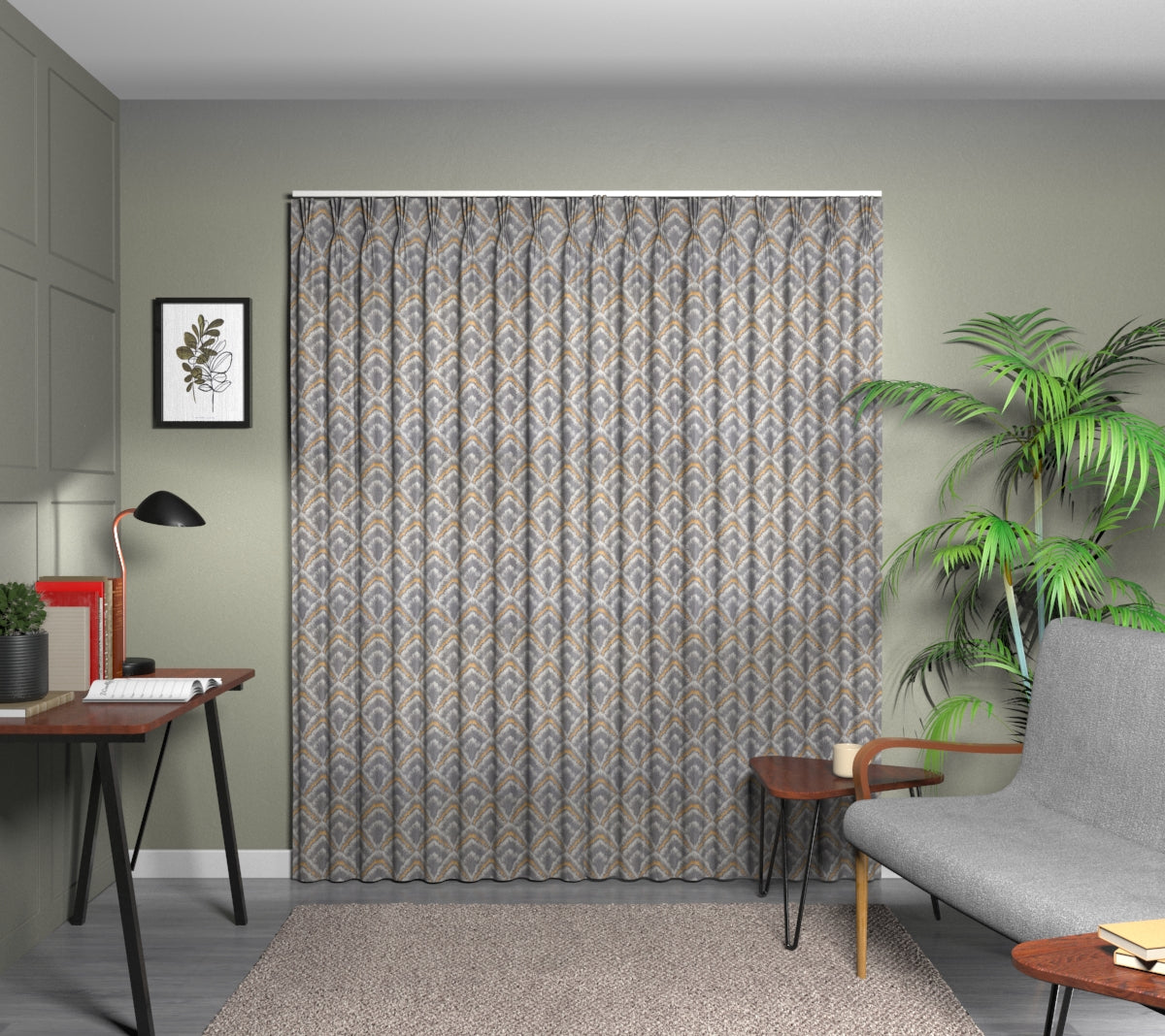 Assam Pepperpod Triple Pleat Curtain