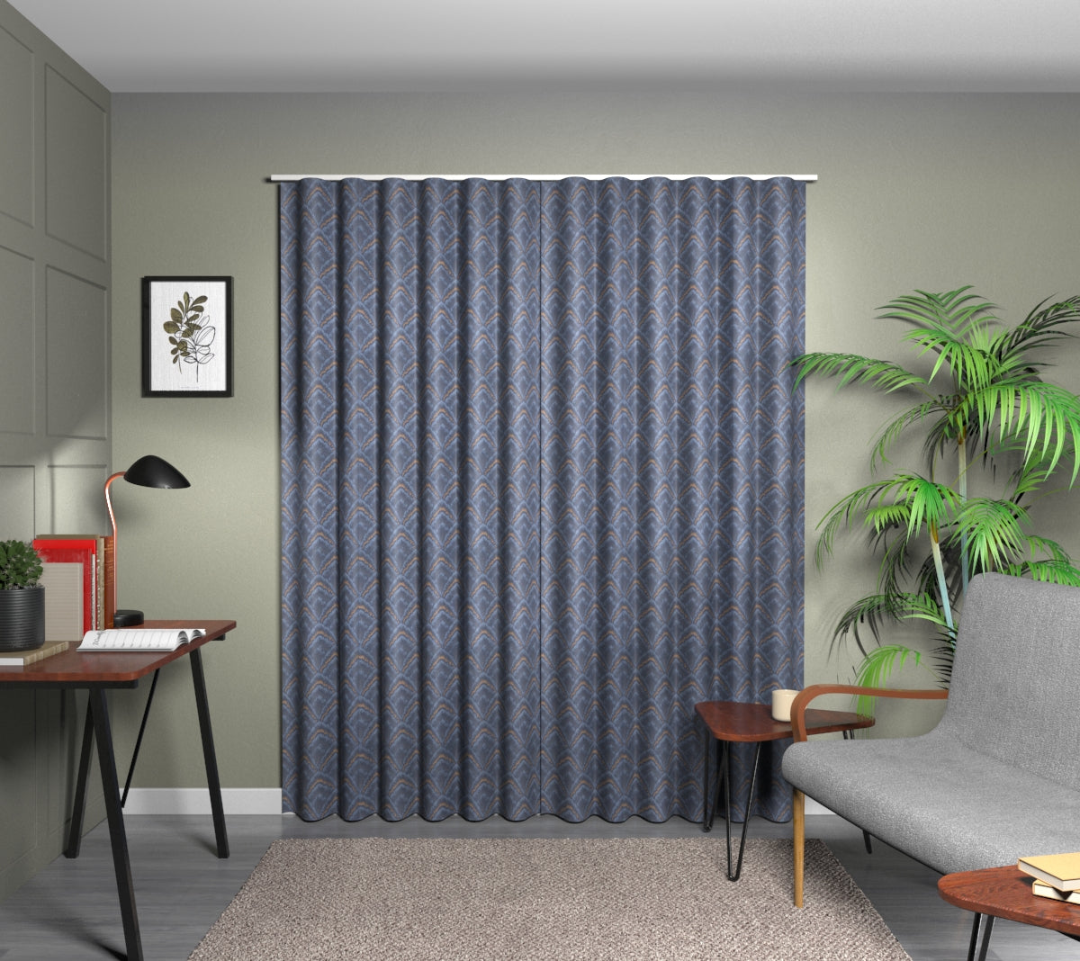 Assam Indigo Wave Curtain