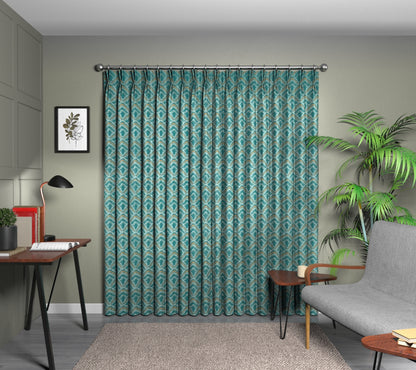 Assam Ocean Double Pleat Curtain