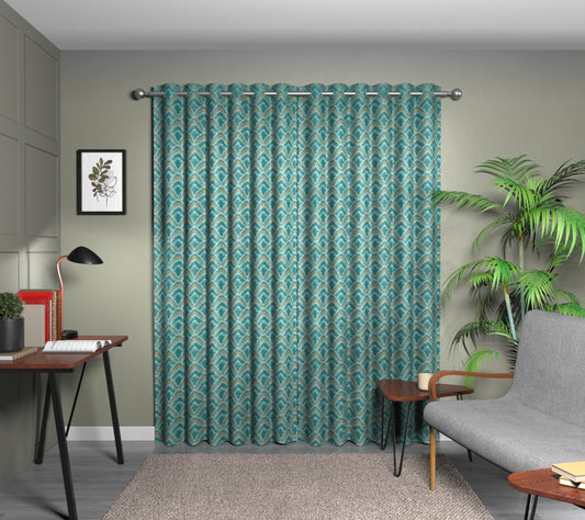 Assam Ocean Eyelet Curtain