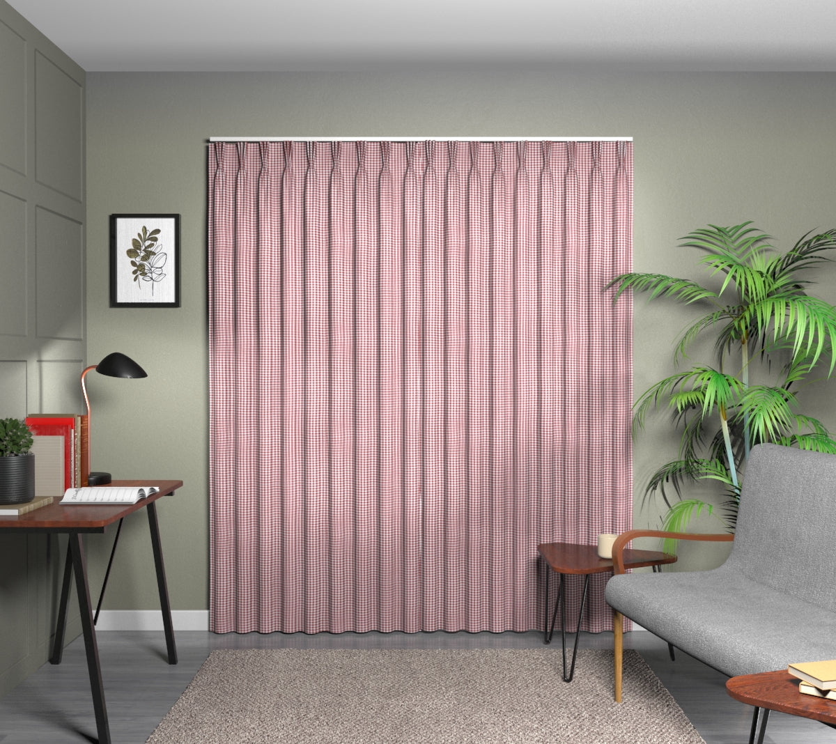 Arlington Strawberry Triple Pleat Curtain