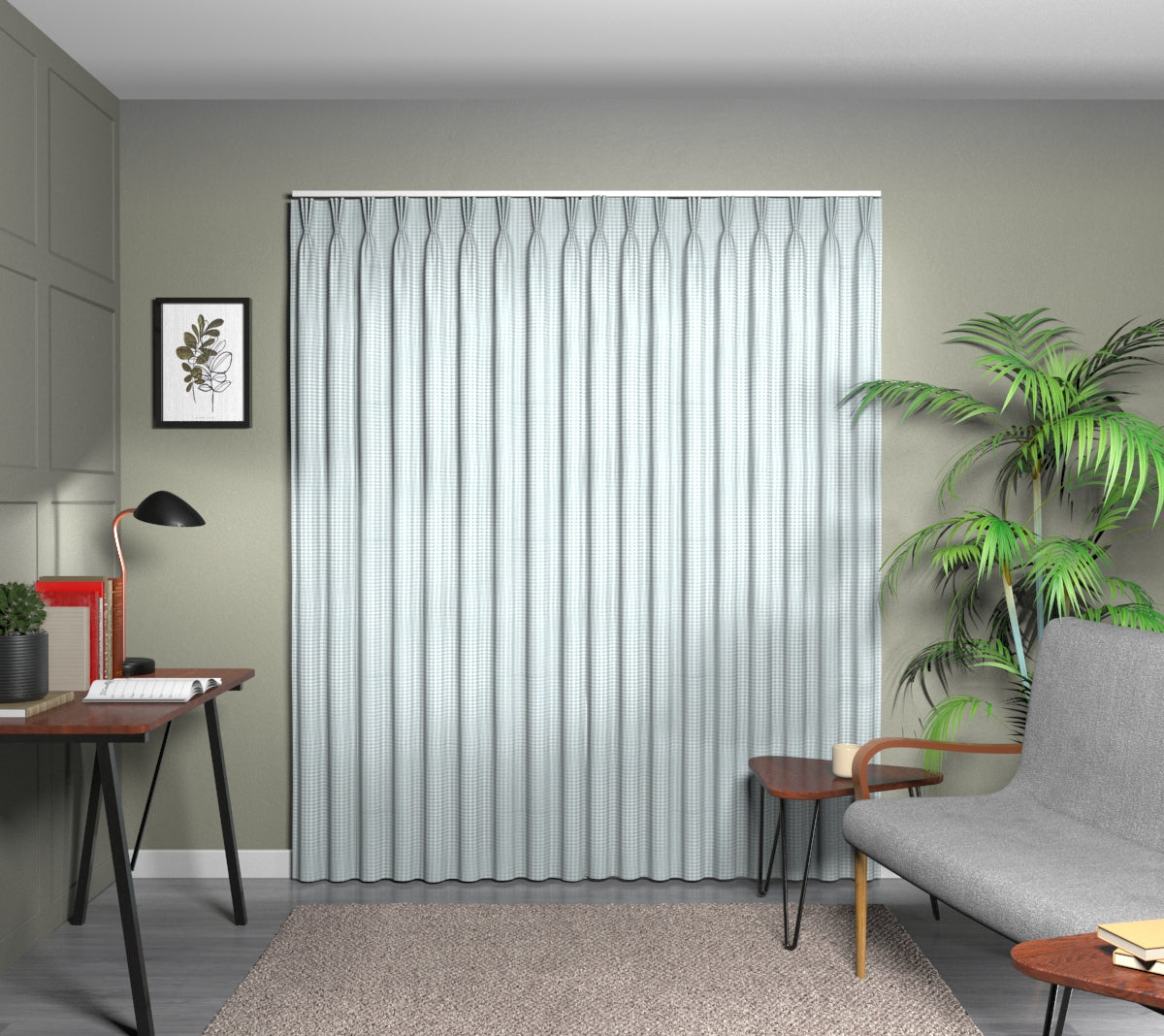 Arlington Peppermint Triple Pleat Curtain