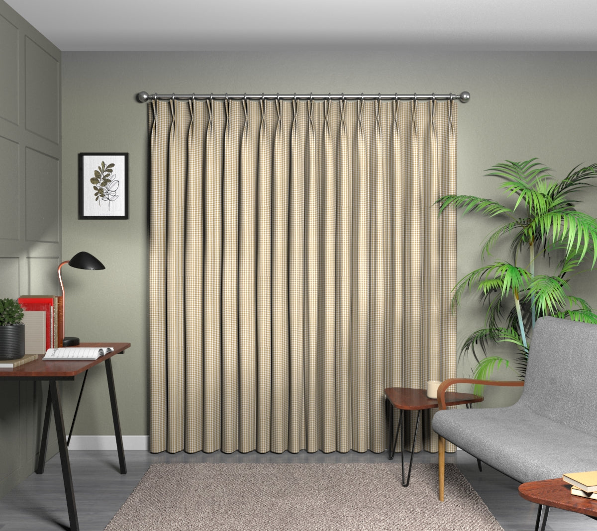 Arlington Honey Double Pleat Curtain