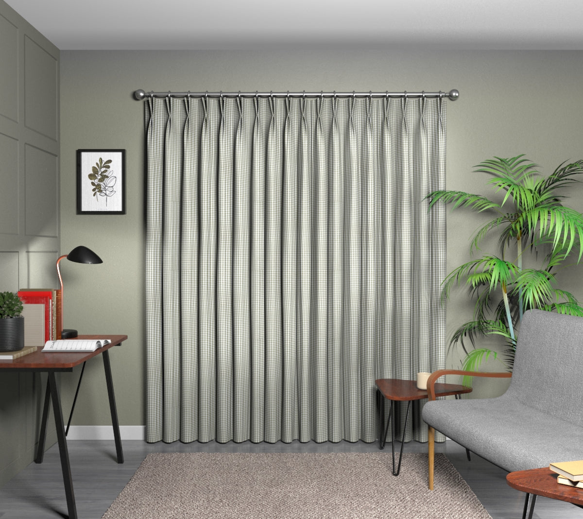 Arlington Sage Double Pleat Curtain