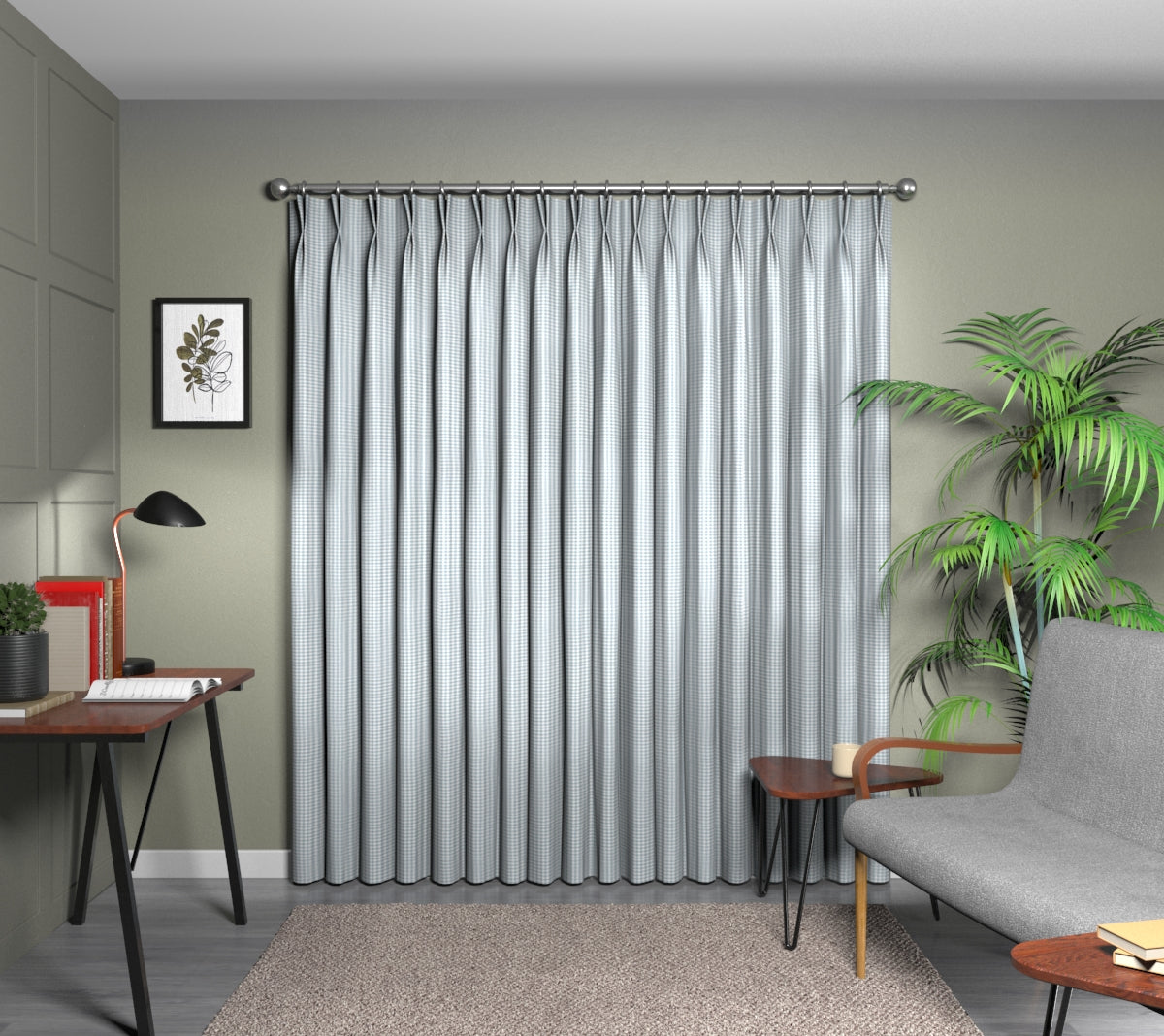 Arlington Sky Double Pleat Curtain