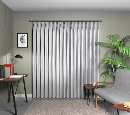 Arlington Silver Double Pleat Curtain