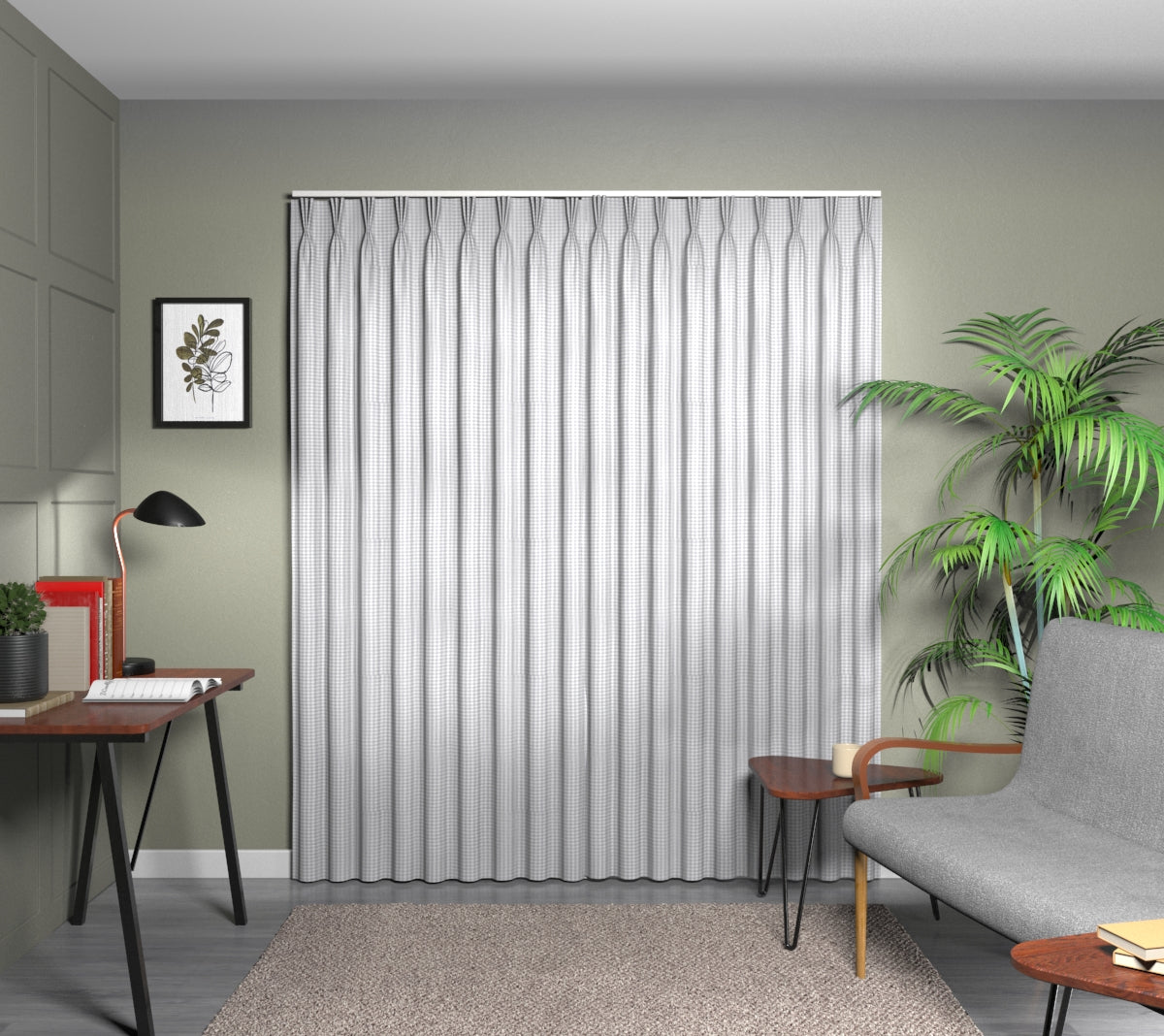 Arlington Silver Triple Pleat Curtain
