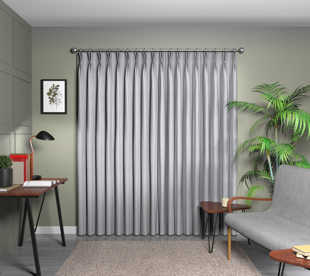 Arlington Zinc Double Pleat Curtain
