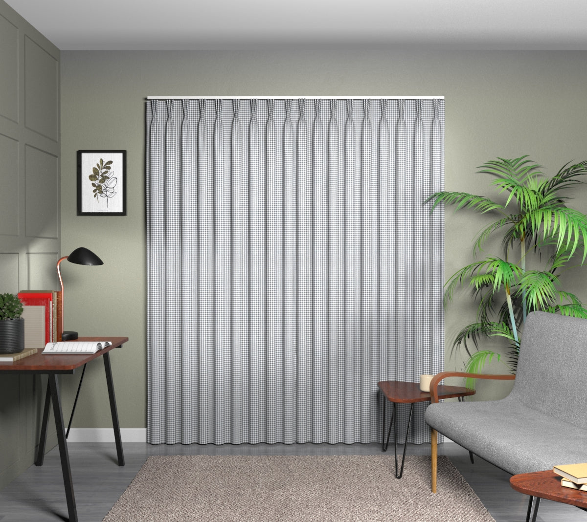 Arlington Zinc Triple Pleat Curtain