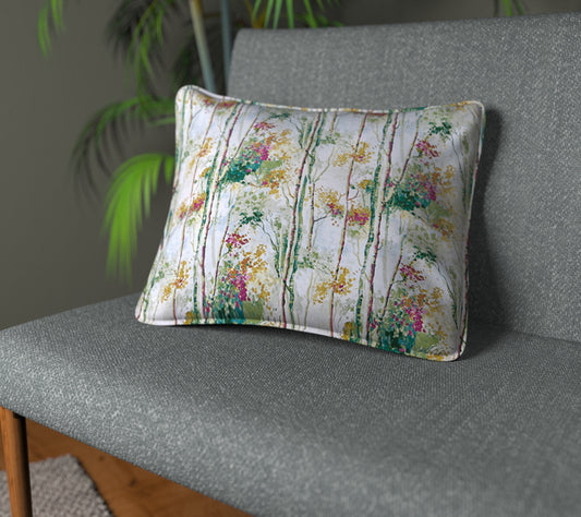 Silver Birch Orchid Piped Cushion