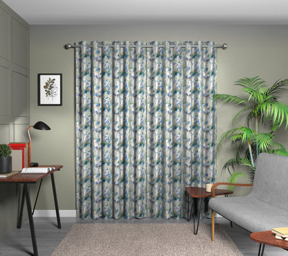 Silver Birch Sapphire Eyelet Curtain