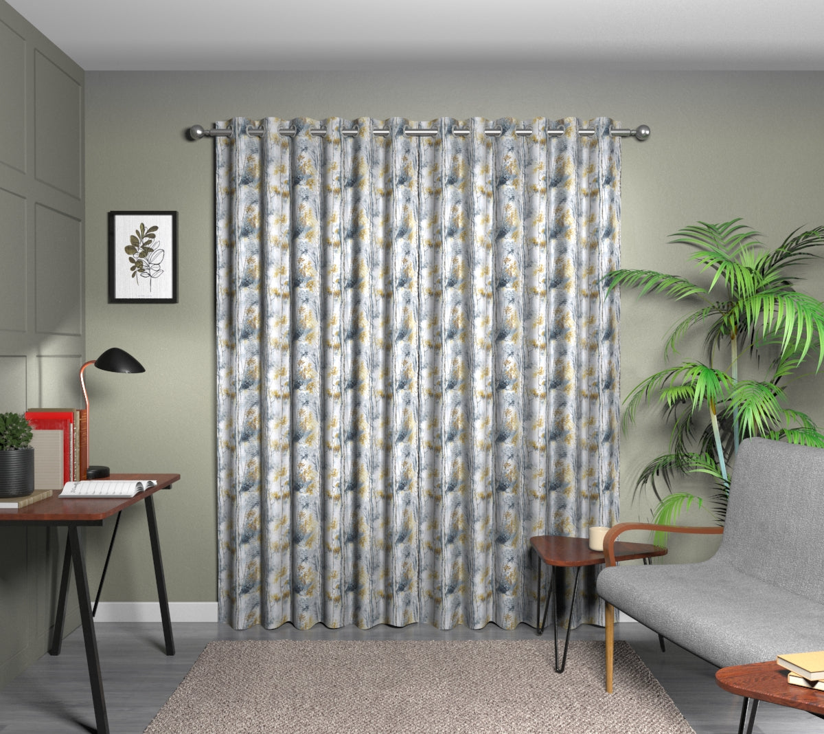 Silver Birch Shadow Eyelet Curtain