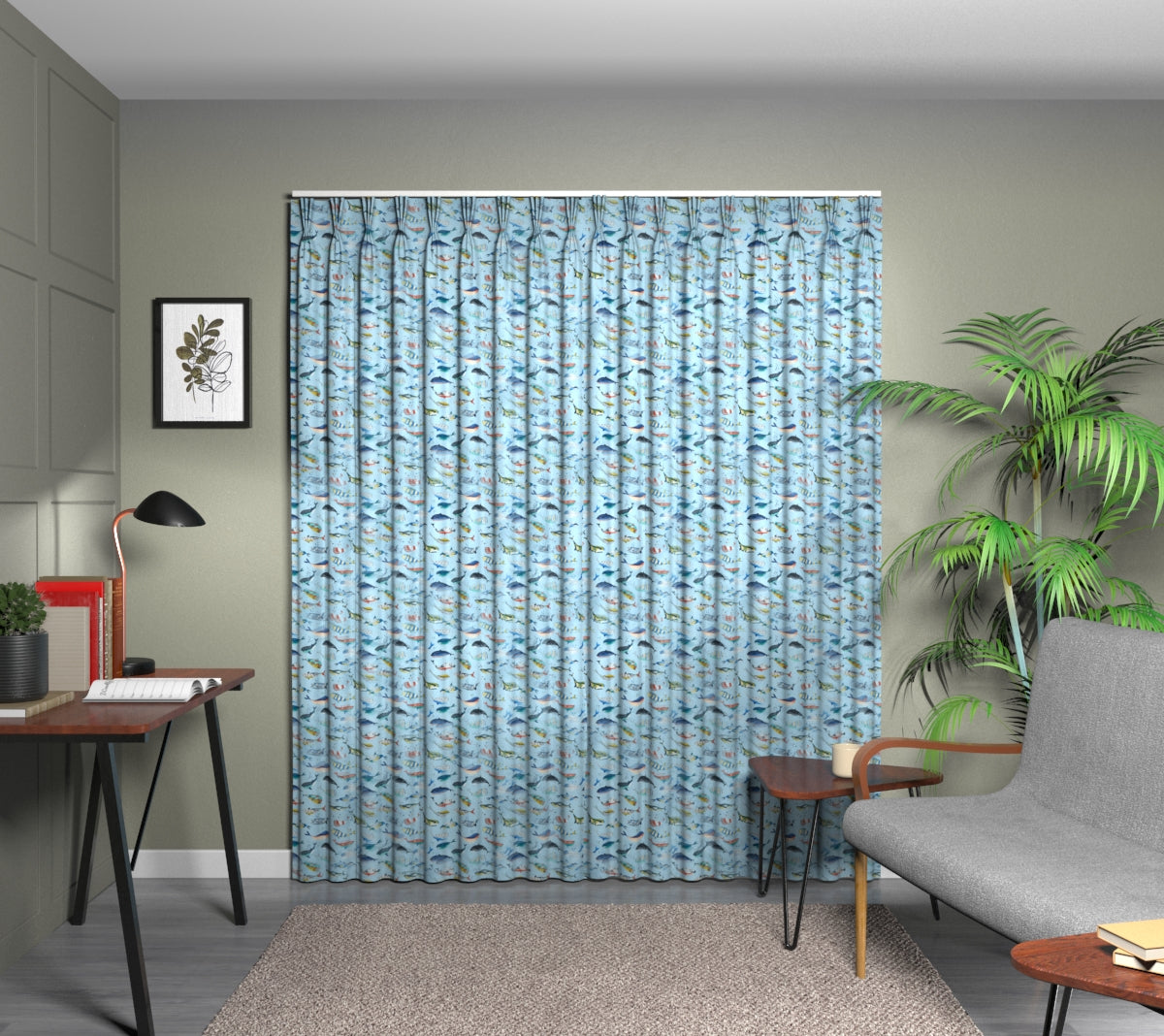 Whale Watching Pacific Triple Pleat Curtain
