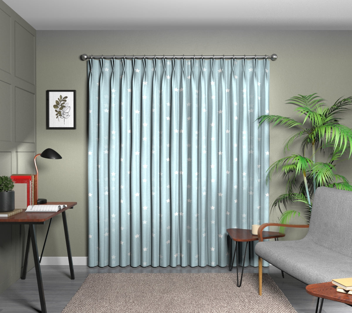 Twinkle Porcelain Double Pleat Curtain