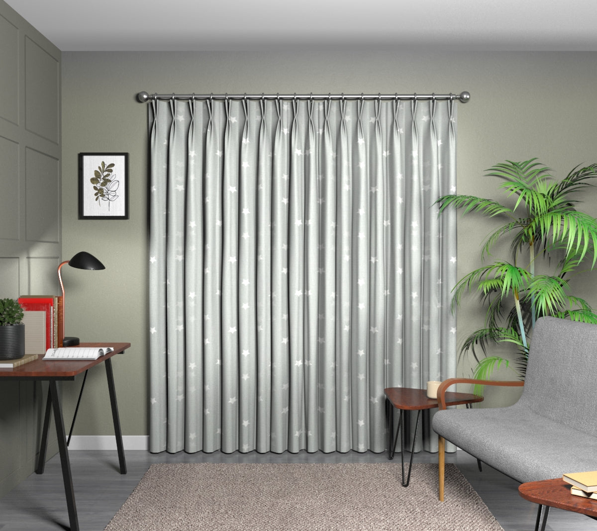 Twinkle Rubble Double Pleat Curtain