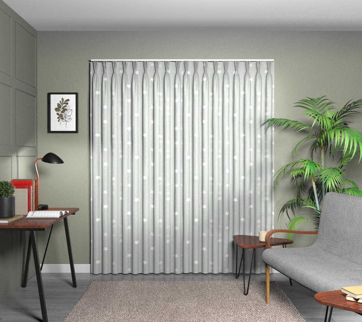 Twinkle Rubble Triple Pleat Curtain