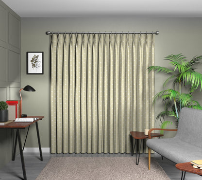 Full Stop Parchment Double Pleat Curtain