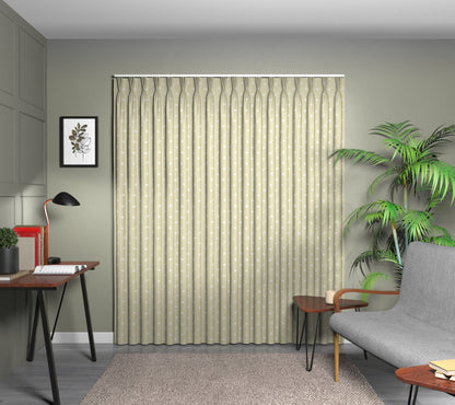 Full Stop Parchment Triple Pleat Curtain