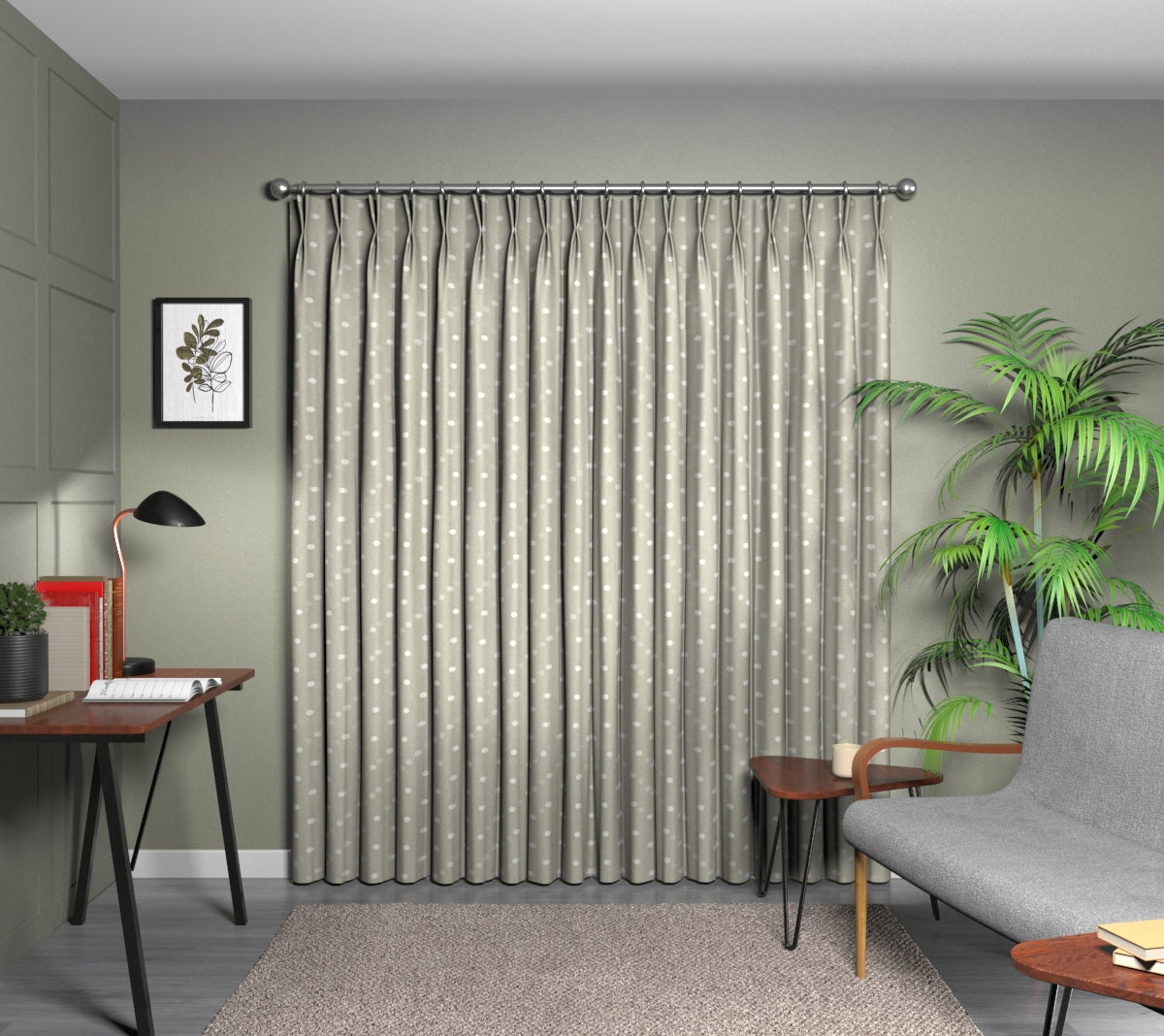 Full Stop Vellum Double Pleat Curtain