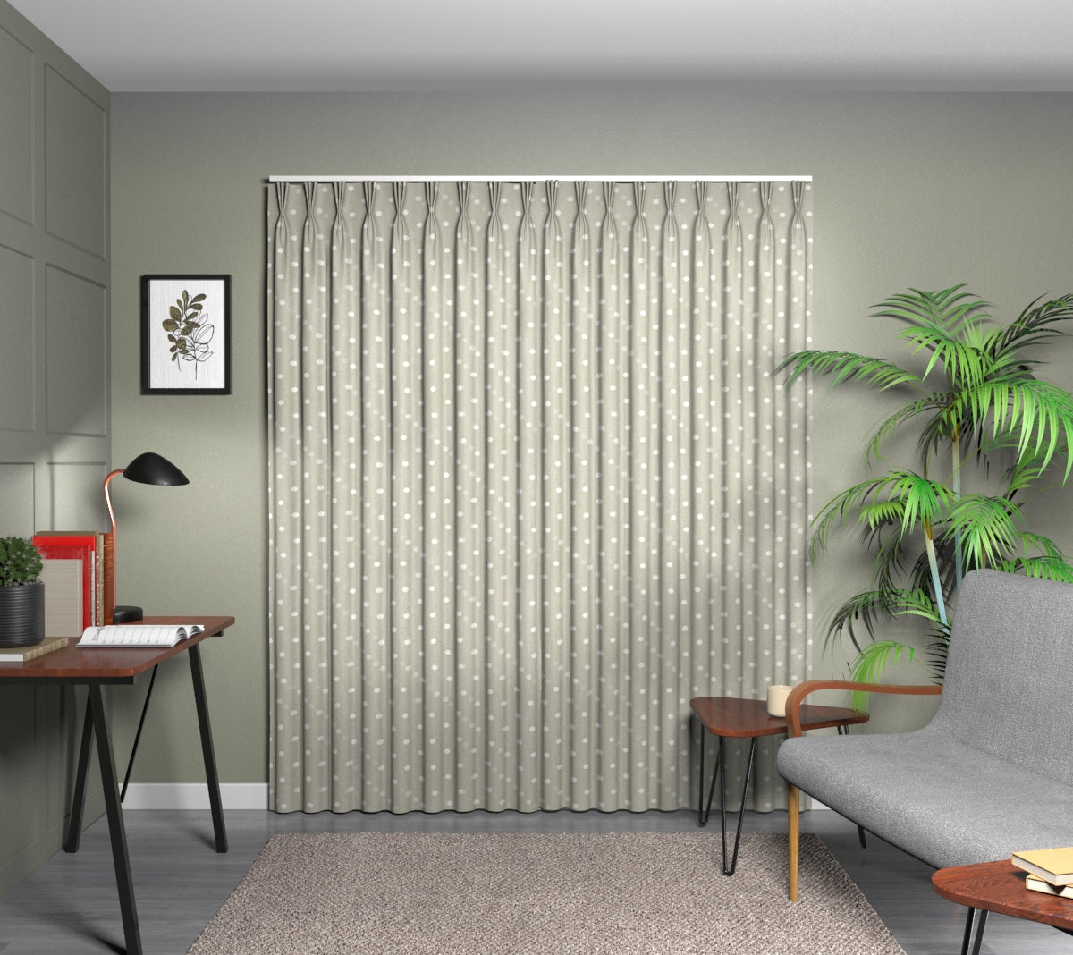 Full Stop Vellum Triple Pleat Curtain