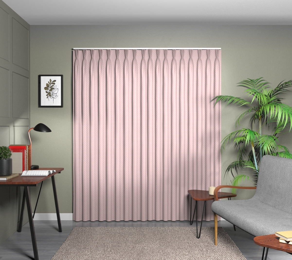 Full Stop Candy Triple Pleat Curtain