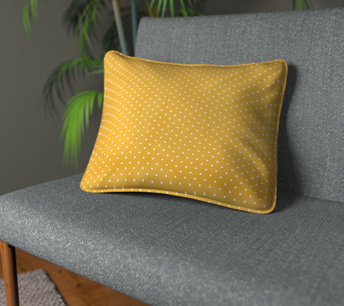 Full Stop Mustard Piped Cushion