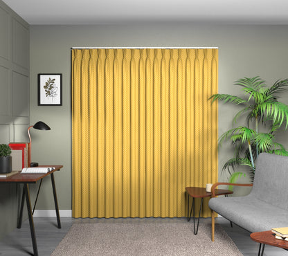 Full Stop Mustard Triple Pleat Curtain