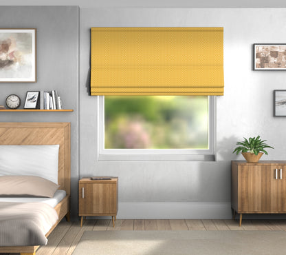 Full Stop Mustard Roman Blind