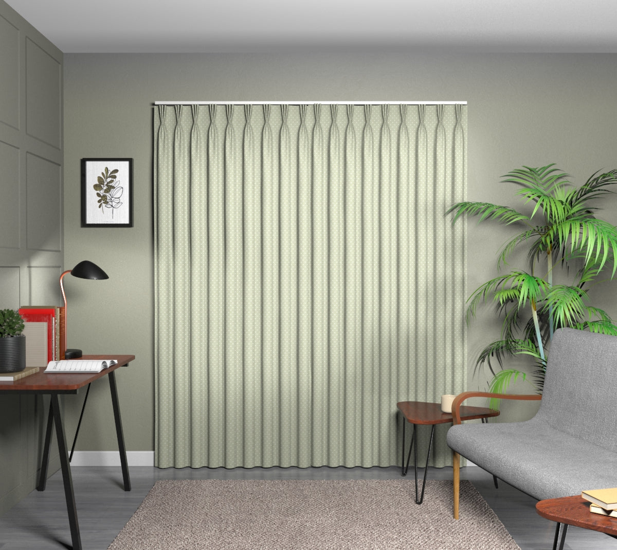 Full Stop Willow Triple Pleat Curtain