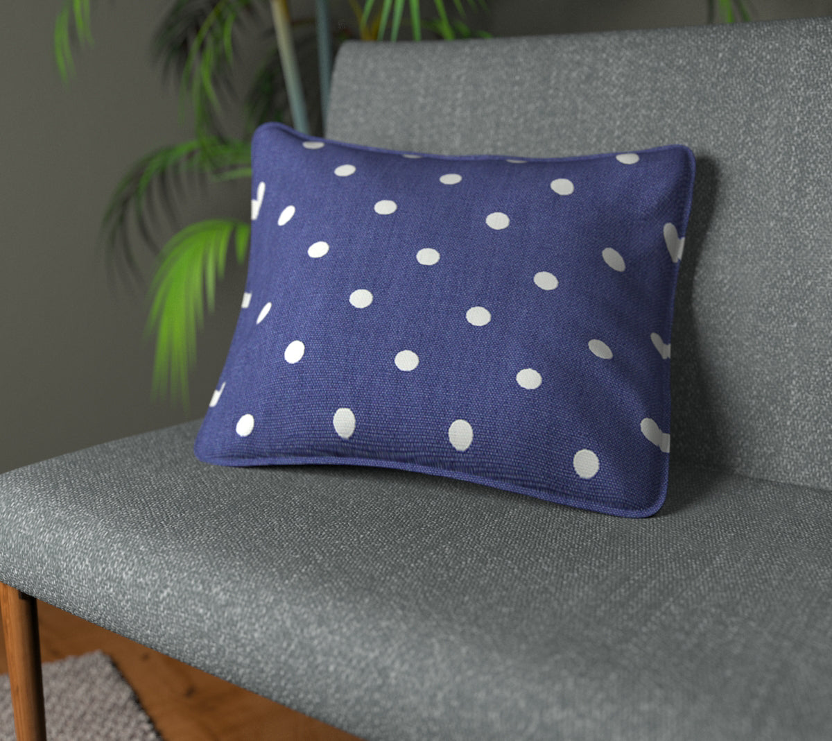 Full Stop Denim Piped Cushion