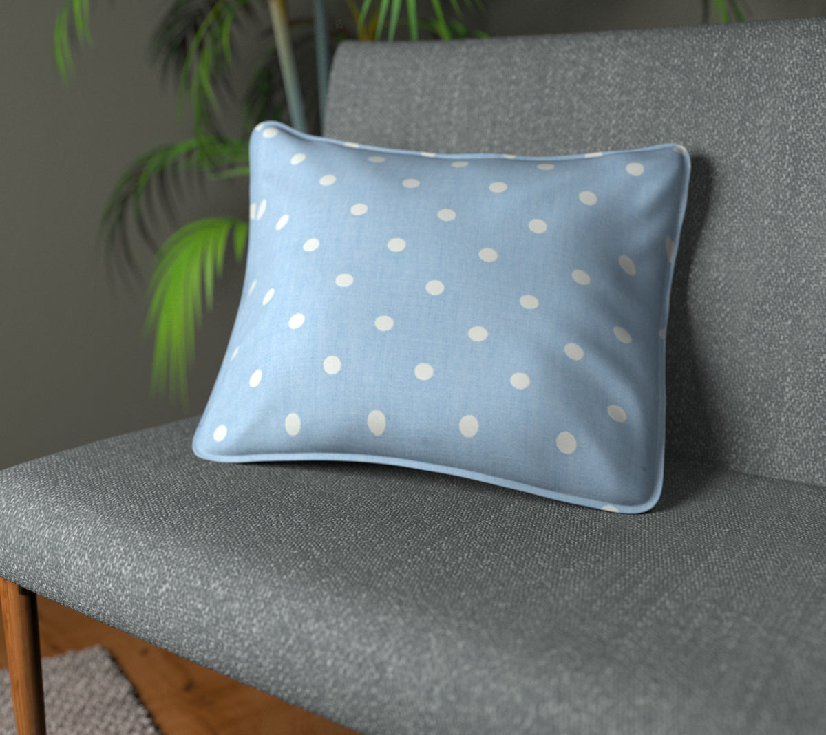 Full Stop Indigo Piped Cushion