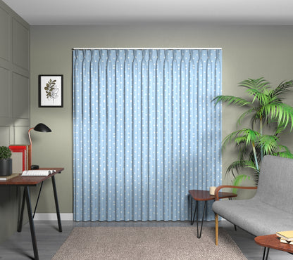 Full Stop Indigo Triple Pleat Curtain