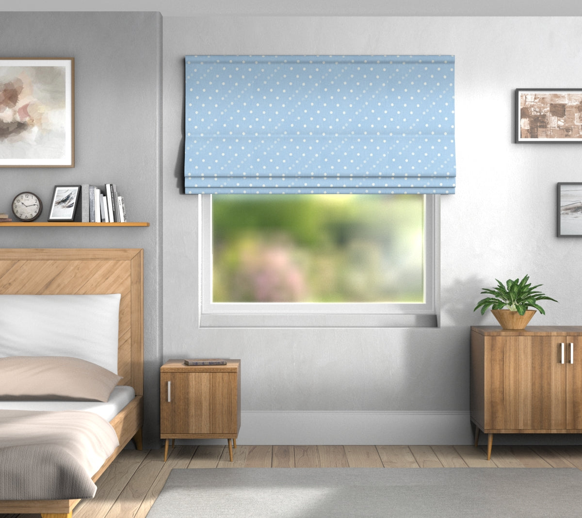Full Stop Indigo Roman Blind