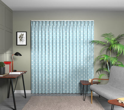 Full Stop Azure Triple Pleat Curtain